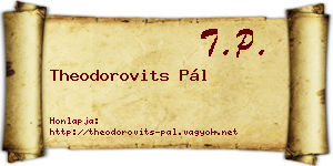 Theodorovits Pál névjegykártya